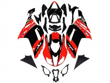 Custom 2013-2018 Kawasaki ZX6R Motorcycle Fairings - Red Black Elf UK