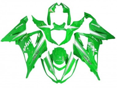 Custom 2013-2018 Kawasaki ZX6R Motorcycle Fairings - Green White UK