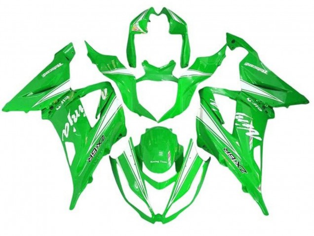 2013-2018 Kawasaki ZX6R Motorcycle Fairings - Green White UK