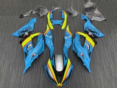 Custom 2013-2018 Kawasaki ZX6R Motorcycle Fairings - Light Blue Yellow Orange Black Silver UK
