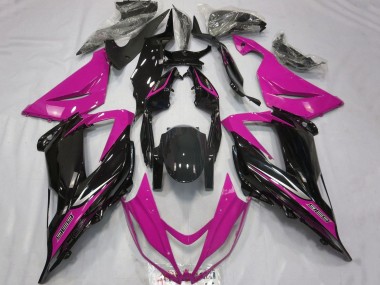 Custom 2013-2018 Kawasaki ZX6R Motorcycle Fairings - Pink Glossy Black UK
