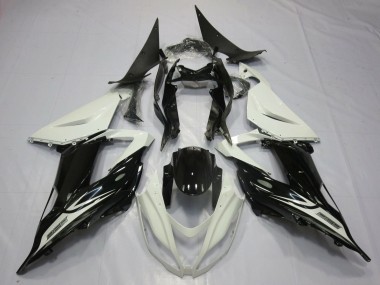 Custom 2013-2018 Kawasaki ZX6R Motorcycle Fairings - Pearl White Glossy Black UK