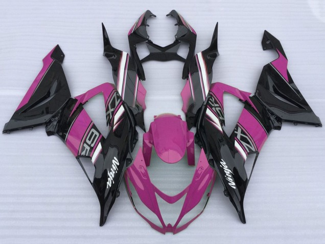 2013-2018 Kawasaki ZX6R Motorcycle Fairings - Pink Black White UK