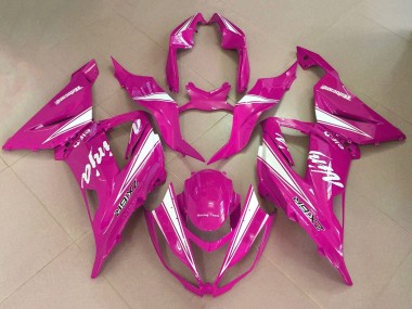 Custom 2013-2018 Kawasaki ZX6R Motorcycle Fairings - Pink White UK