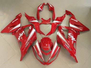 Custom 2013-2018 Kawasaki ZX6R Motorcycle Fairings - Red White UK