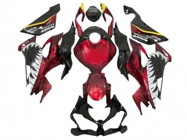 Custom 2019-2022 Kawasaki ZX6R Motorcycle Fairings - Candy Red Yellow White Shark UK