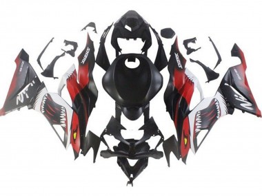 Custom 2019-2022 Kawasaki ZX6R Motorcycle Fairings - Matte Black Red White Shark UK