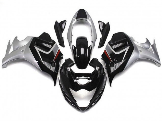 2008-2013 Suzuki GSX650F Motorcycle Fairings - Glossy Black Silver UK