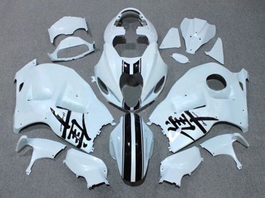 Custom 1996-2007 Suzuki GSXR1000 Motorcycle Fairings - White Black Stripe UK
