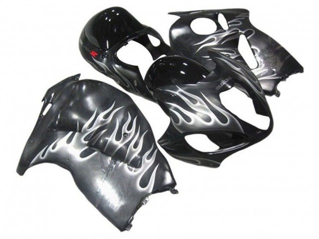 1996-2007 Suzuki GSXR1000 Motorcycle Fairings - Grey Black White Flame UK