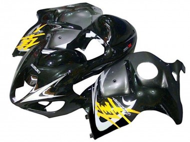 Custom 1996-2007 Suzuki GSXR1000 Motorcycle Fairings - Glossy Black Silver Yellow UK