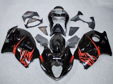 Custom 1996-2007 Suzuki GSXR1000 Motorcycle Fairings - Glossy Black Red UK