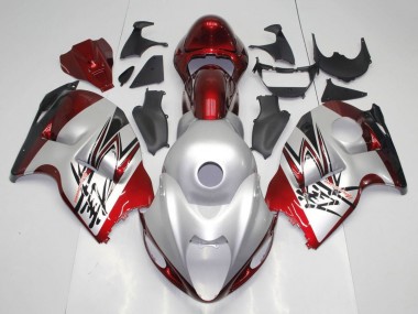 Custom 1996-2007 Suzuki GSXR1000 Motorcycle Fairings - Silver Candy Red Black UK