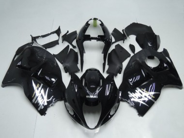 Custom 1996-2007 Suzuki GSXR1000 Motorcycle Fairings - Glossy Black White Decal UK