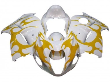 Custom 2008-2020 White Yellow Tribal Suzuki GSXR 1300 Hayabusa Motorcycle Fairings UK