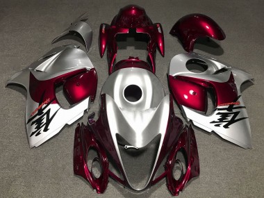 Custom 2008-2020 Silver Dark Red Suzuki GSXR 1300 Hayabusa Motorcycle Fairings UK