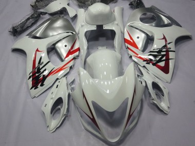 Custom 2008-2020 White Red Silver Suzuki GSXR 1300 Hayabusa Motorcycle Fairings UK