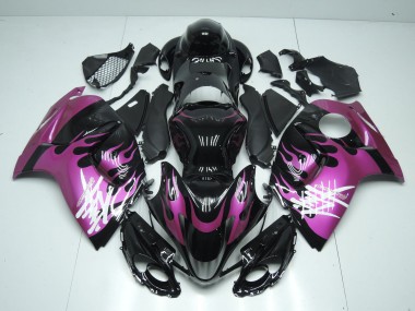 Custom 2008-2020 Glossy Black Purple Flame Suzuki GSXR 1300 Hayabusa Motorcycle Fairings UK