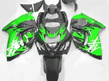 Custom 2008-2020 Black Green Flame Suzuki GSXR 1300 Hayabusa Motorcycle Fairings UK