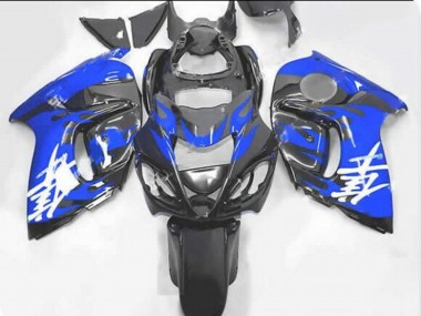 Custom 2008-2020 Black Blue Flame Suzuki GSXR 1300 Hayabusa Motorcycle Fairings UK