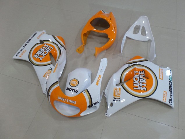 1991-1996 Suzuki RGV250 VJ22 Motorcycle Fairings - White Orange Lucky Strike Motul UK