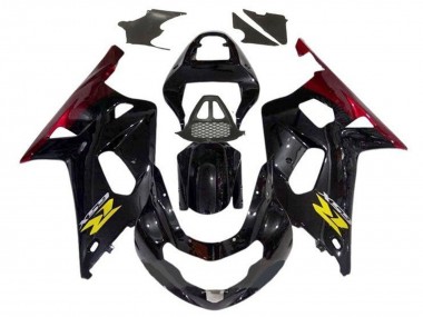 Custom 2000-2002 Suzuki GSXR1000 Motorcycle Fairings - Glossy Black Red Yellow UK