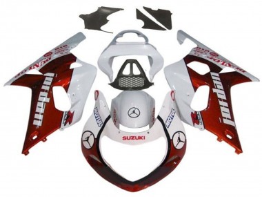 Custom 2000-2002 Suzuki GSXR1000 Motorcycle Fairings - White Red Jordan UK