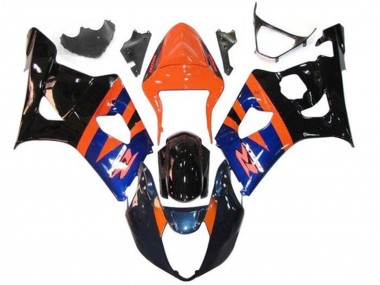 Custom 2003-2004 Suzuki GSXR 1000 Motorcycle Fairings - Orange Blue Glossy Black UK