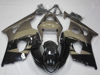 Custom 2003-2004 Suzuki GSXR 1000 Motorcycle Fairings - Glossy Black Taupe Brown UK
