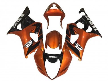 Custom 2003-2004 Suzuki GSXR 1000 Motorcycle Fairings - Orange Black White UK