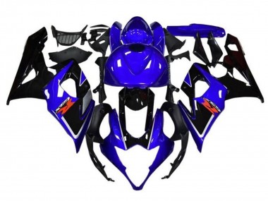 Custom 2005-2006 Suzuki GSXR 1000 Motorcycle Fairings - Blue Black White Stripe UK