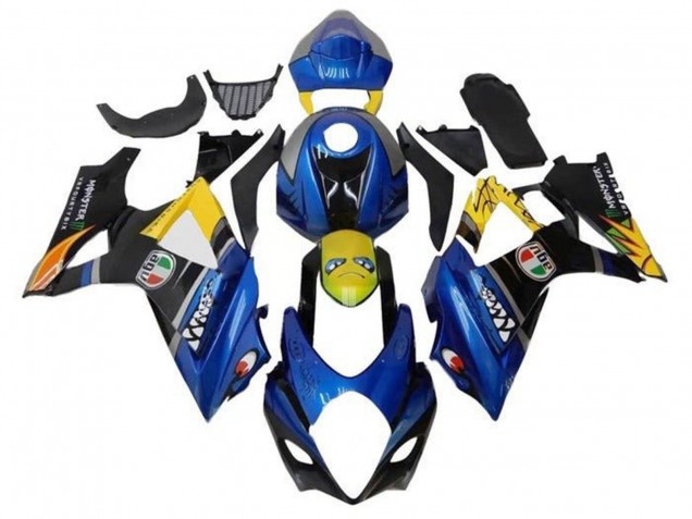 2005-2006 Suzuki GSXR 1000 Motorcycle Fairings - Blue Yellow Black Shark UK