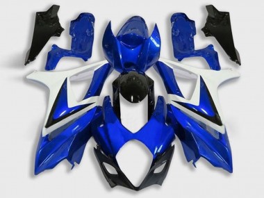 Custom 2005-2006 Suzuki GSXR 1000 Motorcycle Fairing - White Blue Black UK