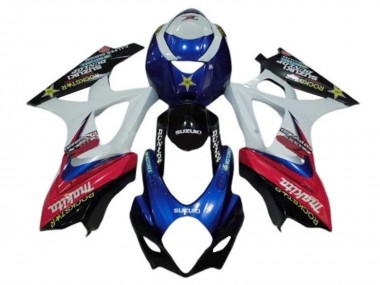 Custom 2005-2006 Suzuki GSXR 1000 Motorcycle Fairings - White Red Blue Makita UK