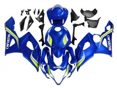 Custom 2005-2006 Suzuki GSXR 1000 Motorcycle Fairings - Blue Yellow White UK
