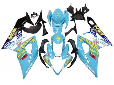 Custom 2005-2006 Suzuki GSXR 1000 Motorcycle Fairings - Light Blue Green Black Yellow Rizla UK