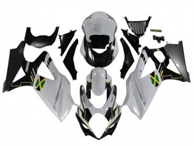 Custom 2005-2006 Suzuki GSXR 1000 Motorcycle Fairings - White Black Yellow Jamaica UK