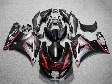 Custom 2017-2025 Suzuki GSXR1000 Motorcycle Fairings - Matte Black Red 42 UK