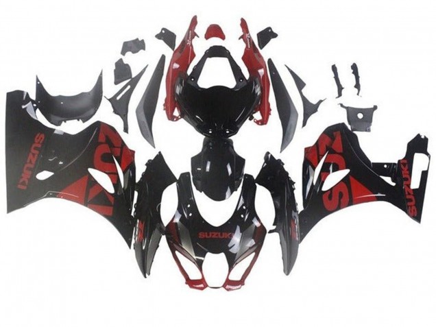2017-2025 Suzuki GSXR1000 Motorcycle Fairings - Black Dark Red UK