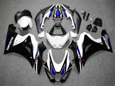 Custom 2017-2025 Suzuki GSXR1000 Motorcycle Fairings - White Blue Black UK