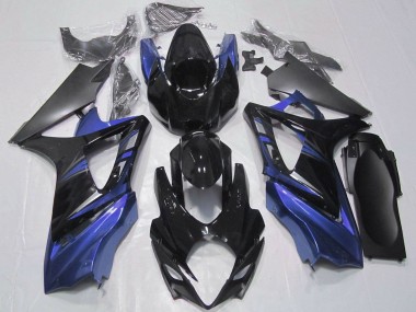 Custom 2007-2008 Suzuki GSXR 1000 Motorcycle Fairings Kit - Glossy Black Matte Black UK
