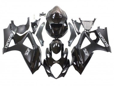Custom 2007-2008 Suzuki GSXR 1000 Motorcycle Fairings - Glossy Black Matte Black Grey UK