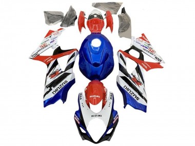 Custom 2007-2008 Suzuki GSXR 1000 Motorcycle Fairings - White Red Blue Black UK