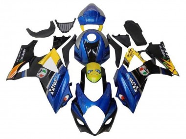Custom 2007-2008 Suzuki GSXR 1000 Motorcycle Fairings - Blue Yellow Black Shark UK