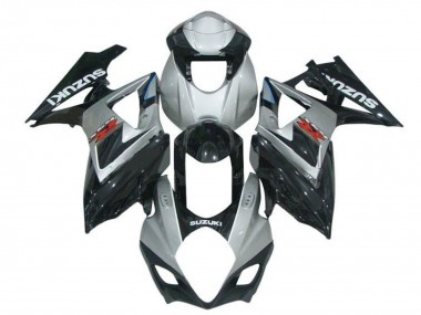 Custom 2007-2008 Suzuki GSXR 1000 Motorcycle Fairings - Grey Glossy Black Red White UK