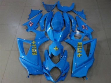 Custom 2007-2008 Suzuki GSXR 1000 Motorcycle Fairings - Blue Gold Rizla UK