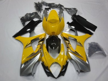 Custom 2007-2008 Suzuki GSXR 1000 Motorcycle Fairings - Yellow Silver Black UK