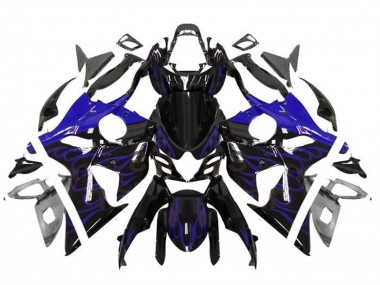 Custom 2009-2016 Suzuki GSXR 1000 Motorcycle Fairings - Glossy Black Blue Flame UK