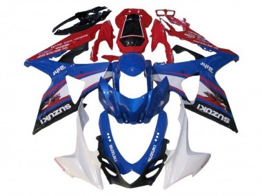 Custom 2009-2016 Suzuki GSXR 1000 Motorcycle Fairings - Blue White Red Black Stripe UK