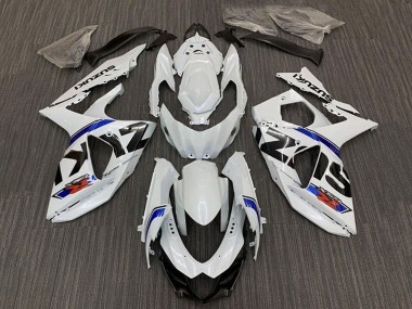 Custom 2009-2016 Suzuki GSXR 1000 Bike Fairings - White Blue Stripe UK